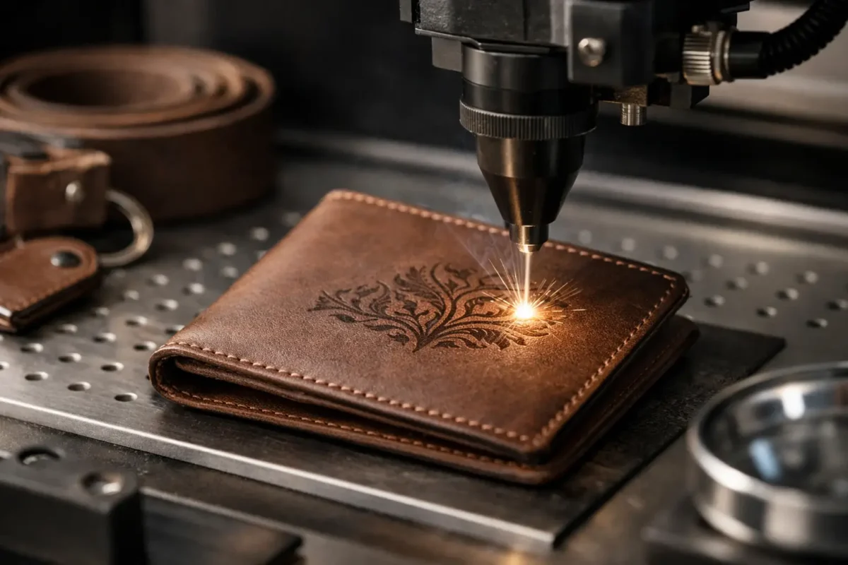 Gravação a laser em couro personalizada com precisão